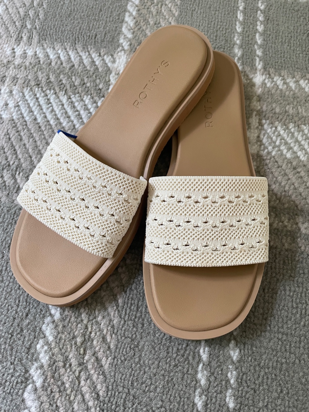 Rothy’s The Slide cream knit sandals 7.5 - Picture 3 of 7